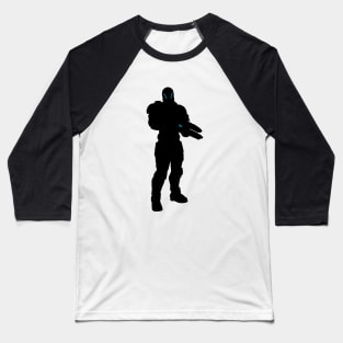 Futuristic Human Soldier Silhouette Baseball T-Shirt